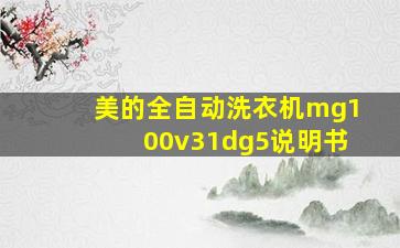 美的全自动洗衣机mg100v31dg5说明书