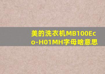 美的洗衣机MB100Eco-H01MH字母啥意思