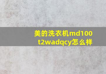 美的洗衣机md100t2wadqcy怎么样