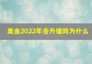 美金2022年会升值吗为什么