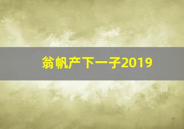 翁帆产下一子2019