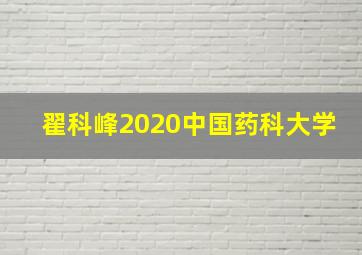 翟科峰2020中国药科大学