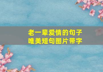 老一辈爱情的句子唯美短句图片带字