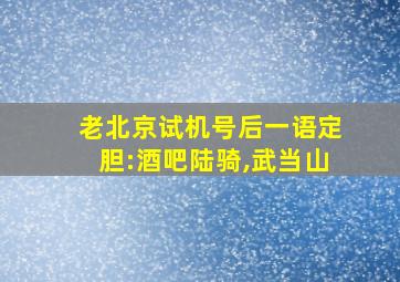 老北京试机号后一语定胆:酒吧陆骑,武当山