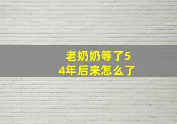 老奶奶等了54年后来怎么了