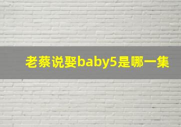 老蔡说娶baby5是哪一集