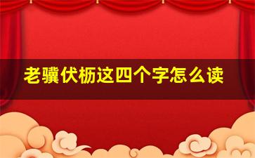 老骥伏枥这四个字怎么读