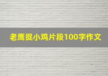 老鹰捉小鸡片段100字作文