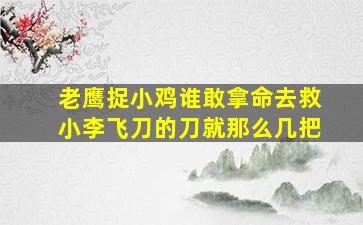 老鹰捉小鸡谁敢拿命去救小李飞刀的刀就那么几把