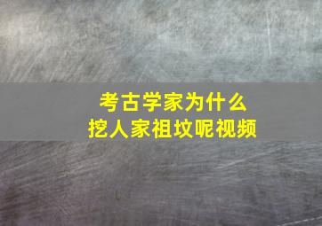 考古学家为什么挖人家祖坟呢视频