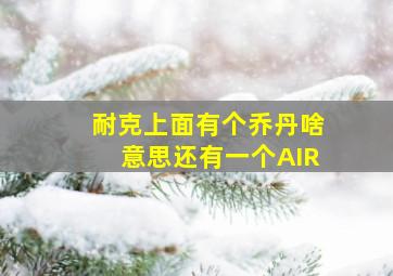 耐克上面有个乔丹啥意思还有一个AIR