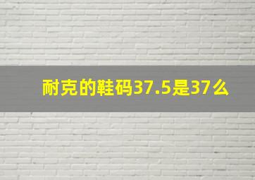 耐克的鞋码37.5是37么