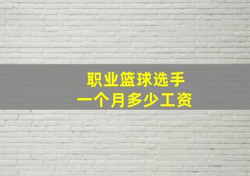 职业篮球选手一个月多少工资