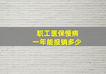 职工医保慢病一年能报销多少