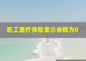 职工医疗保险显示余额为0