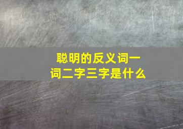 聪明的反义词一词二字三字是什么