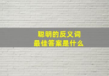 聪明的反义词最佳答案是什么