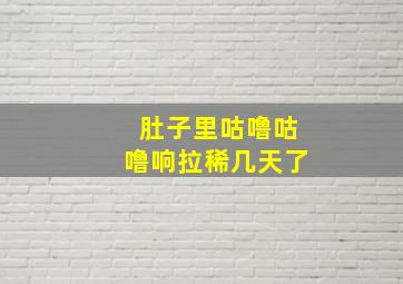 肚子里咕噜咕噜响拉稀几天了