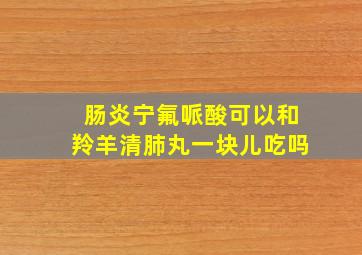 肠炎宁氟哌酸可以和羚羊清肺丸一块儿吃吗