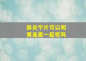 肠炎宁片可以和黄连素一起吃吗