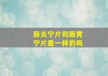 肠炎宁片和肠胃宁片是一样的吗