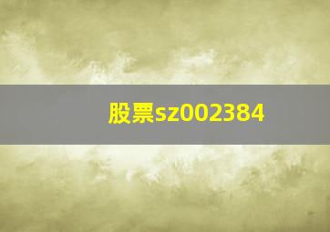 股票sz002384