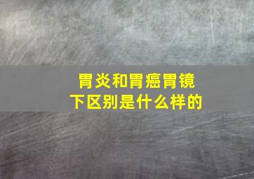 胃炎和胃癌胃镜下区别是什么样的