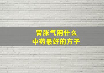 胃胀气用什么中药最好的方子