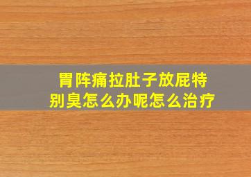 胃阵痛拉肚子放屁特别臭怎么办呢怎么治疗