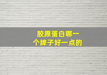 胶原蛋白哪一个牌子好一点的