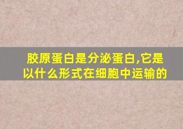 胶原蛋白是分泌蛋白,它是以什么形式在细胞中运输的