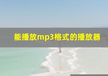 能播放mp3格式的播放器