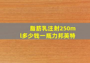 脂肪乳注射250ml多少钱一瓶力邦英特