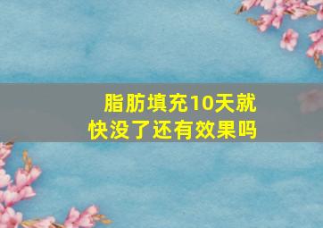 脂肪填充10天就快没了还有效果吗