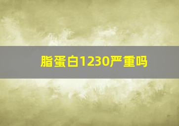 脂蛋白1230严重吗