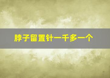 脖子留置针一千多一个