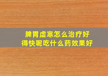 脾胃虚寒怎么治疗好得快呢吃什么药效果好