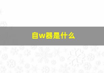 自w器是什么