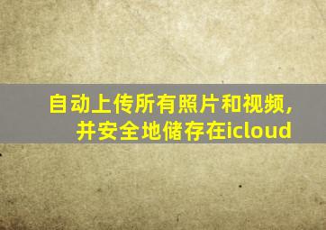 自动上传所有照片和视频,并安全地储存在icloud