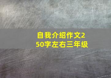 自我介绍作文250字左右三年级