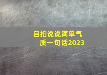 自拍说说简单气质一句话2023