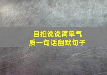 自拍说说简单气质一句话幽默句子