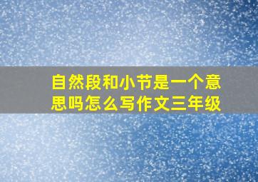 自然段和小节是一个意思吗怎么写作文三年级