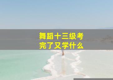 舞蹈十三级考完了又学什么