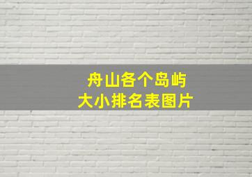 舟山各个岛屿大小排名表图片