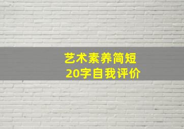 艺术素养简短20字自我评价