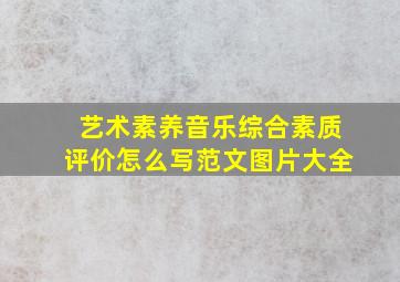 艺术素养音乐综合素质评价怎么写范文图片大全