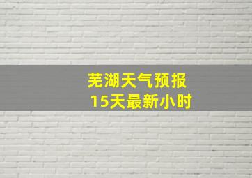 芜湖天气预报15天最新小时