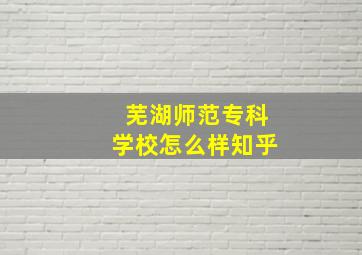 芜湖师范专科学校怎么样知乎