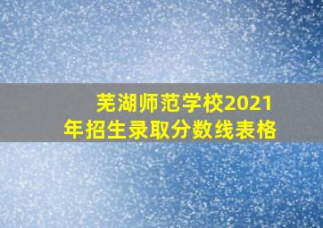 芜湖师范学校2021年招生录取分数线表格